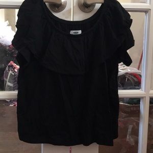 Black Ruffle Top